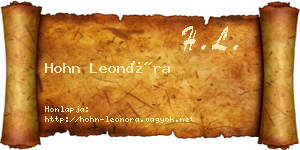 Hohn Leonóra névjegykártya